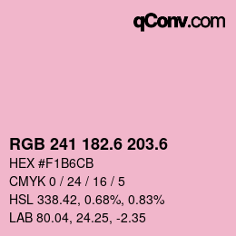 カラーコード: RGB 241 182.6 203.6 | qconv.com
