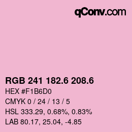 カラーコード: RGB 241 182.6 208.6 | qconv.com