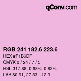 カラーコード: RGB 241 182.6 223.6 | qconv.com