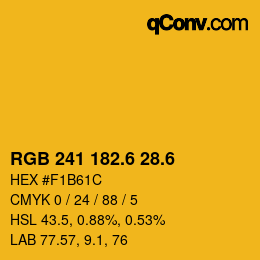 カラーコード: RGB 241 182.6 28.6 | qconv.com