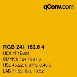 カラーコード: RGB 241 182.6 4 | qconv.com