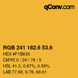 カラーコード: RGB 241 182.6 53.6 | qconv.com