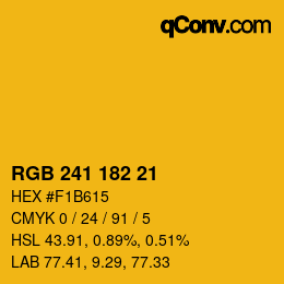 颜色代码: RGB 241 182 21 | qconv.com