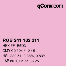カラーコード: RGB 241 182 211 | qconv.com
