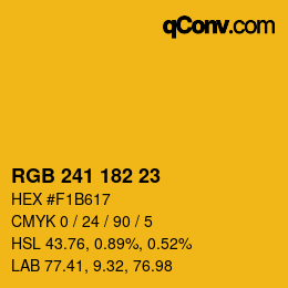 Color code: RGB 241 182 23 | qconv.com