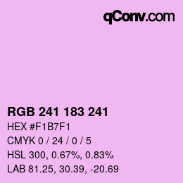 Color code: RGB 241 183 241 | qconv.com
