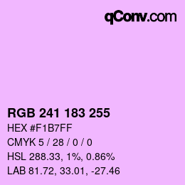 Color code: RGB 241 183 255 | qconv.com