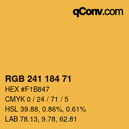 Color code: RGB 241 184 71 | qconv.com