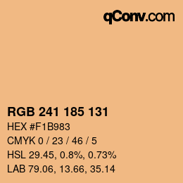 Color code: RGB 241 185 131 | qconv.com