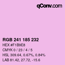 カラーコード: RGB 241 185 232 | qconv.com