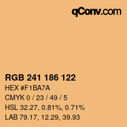 颜色代码: RGB 241 186 122 | qconv.com