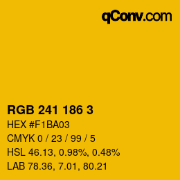 カラーコード: RGB 241 186 3 | qconv.com
