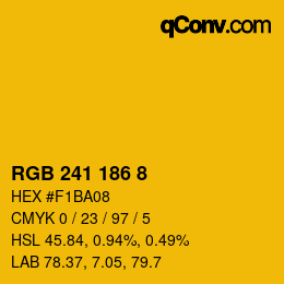 カラーコード: RGB 241 186 8 | qconv.com