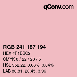 Color code: RGB 241 187 194 | qconv.com
