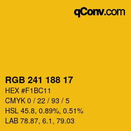 Color code: RGB 241 188 17 | qconv.com