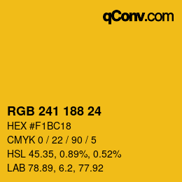 カラーコード: RGB 241 188 24 | qconv.com
