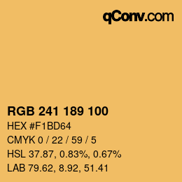 カラーコード: RGB 241 189 100 | qconv.com