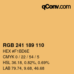 カラーコード: RGB 241 189 110 | qconv.com