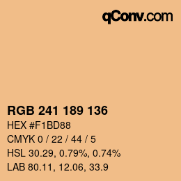 Color code: RGB 241 189 136 | qconv.com