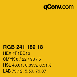 Color code: RGB 241 189 18 | qconv.com