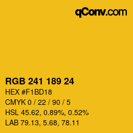 Color code: RGB 241 189 24 | qconv.com