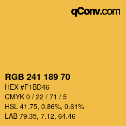 Color code: RGB 241 189 70 | qconv.com