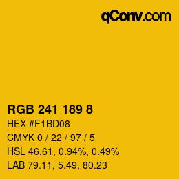 Color code: RGB 241 189 8 | qconv.com