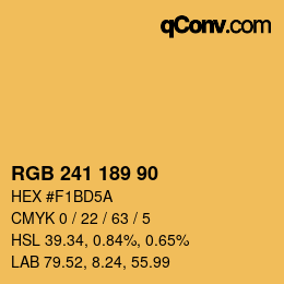 カラーコード: RGB 241 189 90 | qconv.com