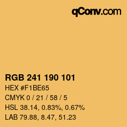 カラーコード: RGB 241 190 101 | qconv.com