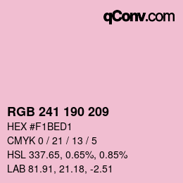 Code couleur: RGB 241 190 209 | qconv.com