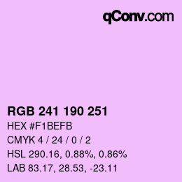 Color code: RGB 241 190 251 | qconv.com