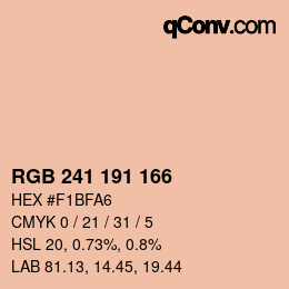 カラーコード: RGB 241 191 166 | qconv.com