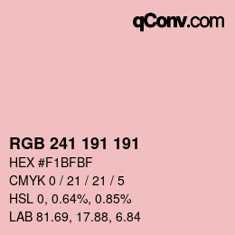 Color code: RGB 241 191 191 | qconv.com