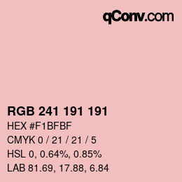 カラーコード: RGB 241 191 191 | qconv.com