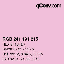 Color code: RGB 241 191 215 | qconv.com