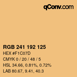 カラーコード: RGB 241 192 125 | qconv.com