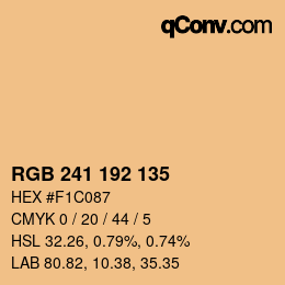 Color code: RGB 241 192 135 | qconv.com