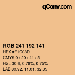 Color code: RGB 241 192 141 | qconv.com