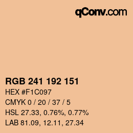 Color code: RGB 241 192 151 | qconv.com
