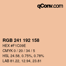颜色代码: RGB 241 192 158 | qconv.com