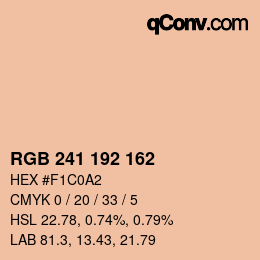 カラーコード: RGB 241 192 162 | qconv.com