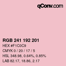 Color code: RGB 241 192 201 | qconv.com