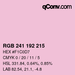 Color code: RGB 241 192 215 | qconv.com