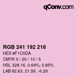 カラーコード: RGB 241 192 218 | qconv.com
