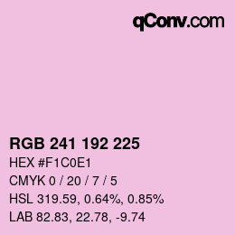 Color code: RGB 241 192 225 | qconv.com