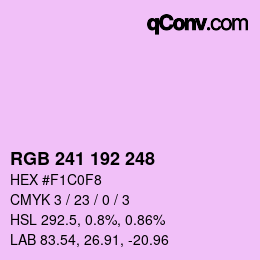 Código de color: RGB 241 192 248 | qconv.com