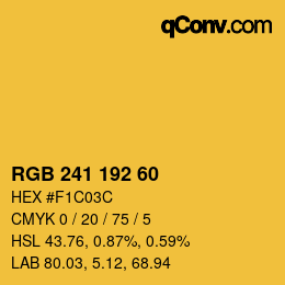 カラーコード: RGB 241 192 60 | qconv.com