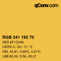カラーコード: RGB 241 192 70 | qconv.com