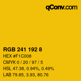 カラーコード: RGB 241 192 8 | qconv.com
