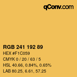 カラーコード: RGB 241 192 89 | qconv.com